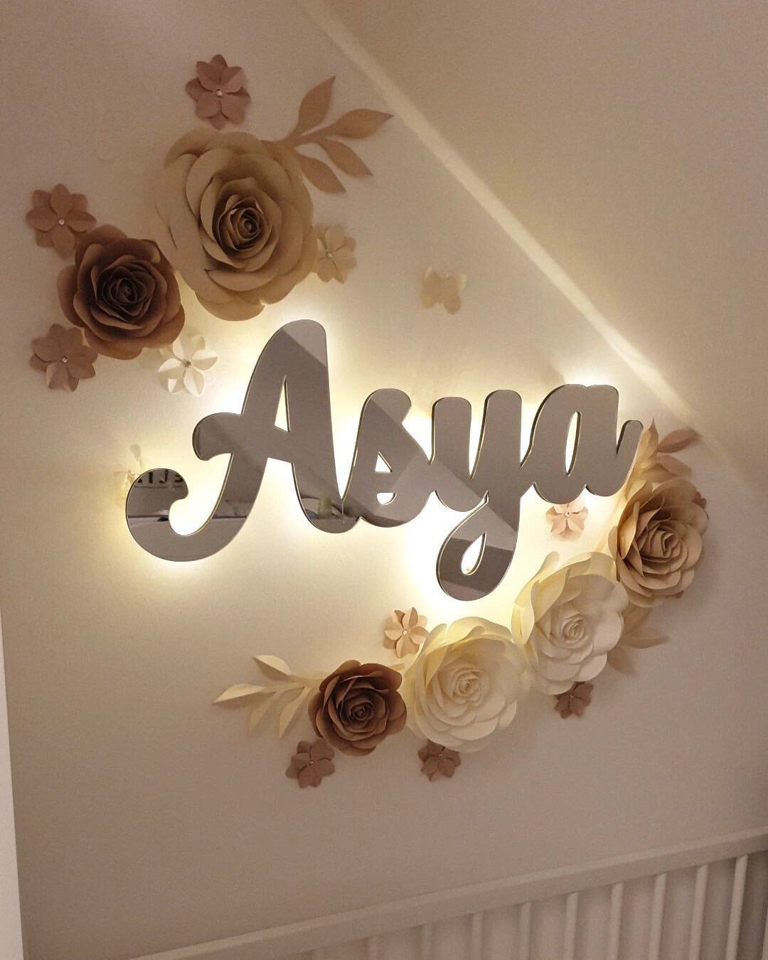 Exklusives Acrylglas Spiegel Nachtlicht – Personalisiert mit LED - 60 oder 70 cm
