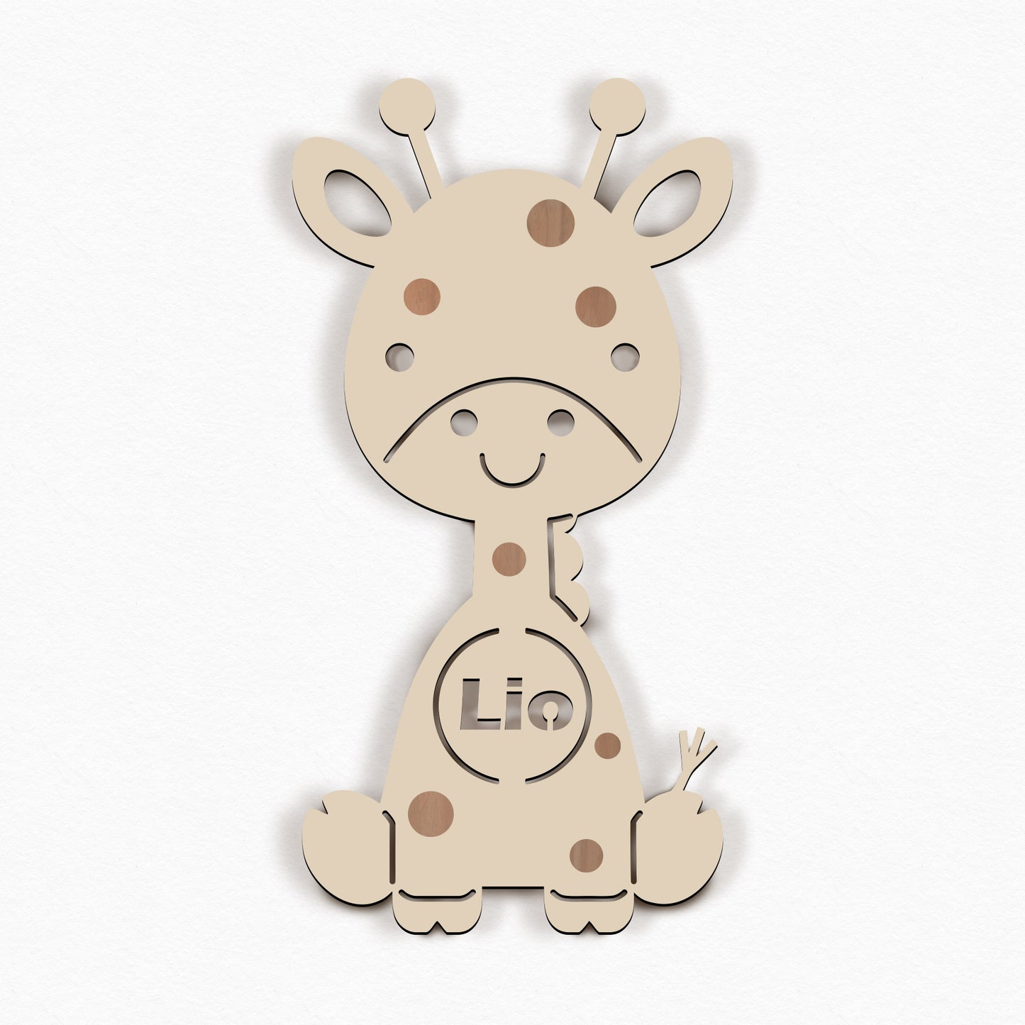 Personalisierte Nachtlicht Giraffe – Kinderzimmer LED Lampe mit Name