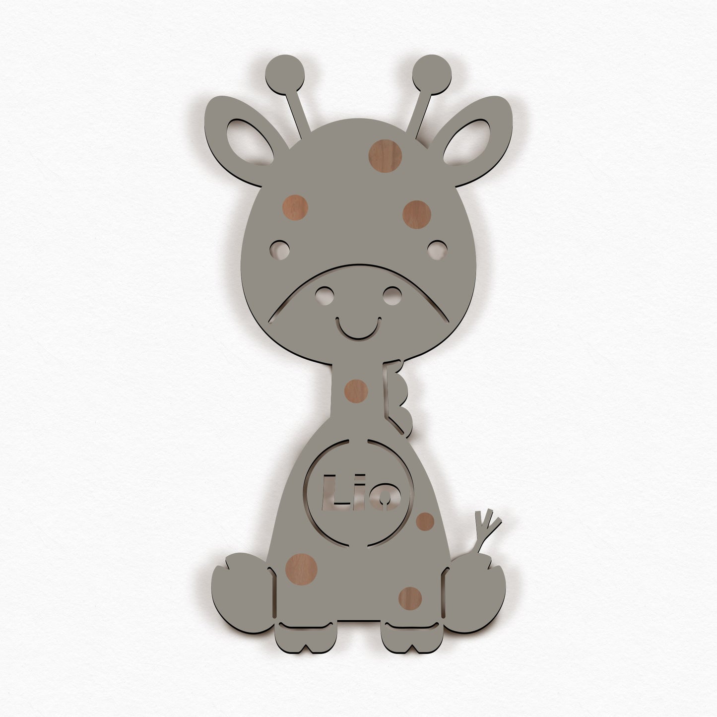 Personalisierte Nachtlicht Giraffe – Kinderzimmer LED Lampe mit Name