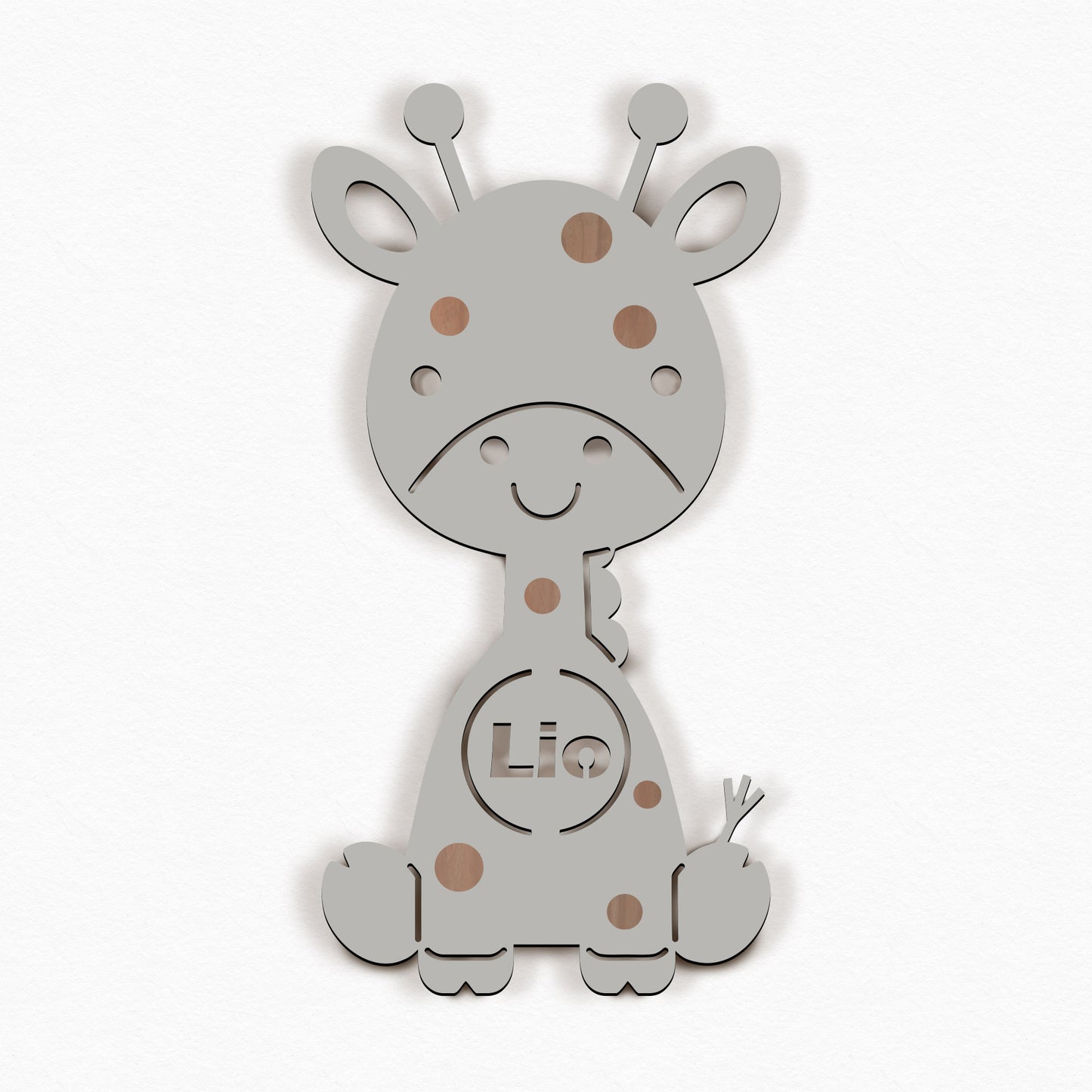 Personalisierte Nachtlicht Giraffe – Kinderzimmer LED Lampe mit Name