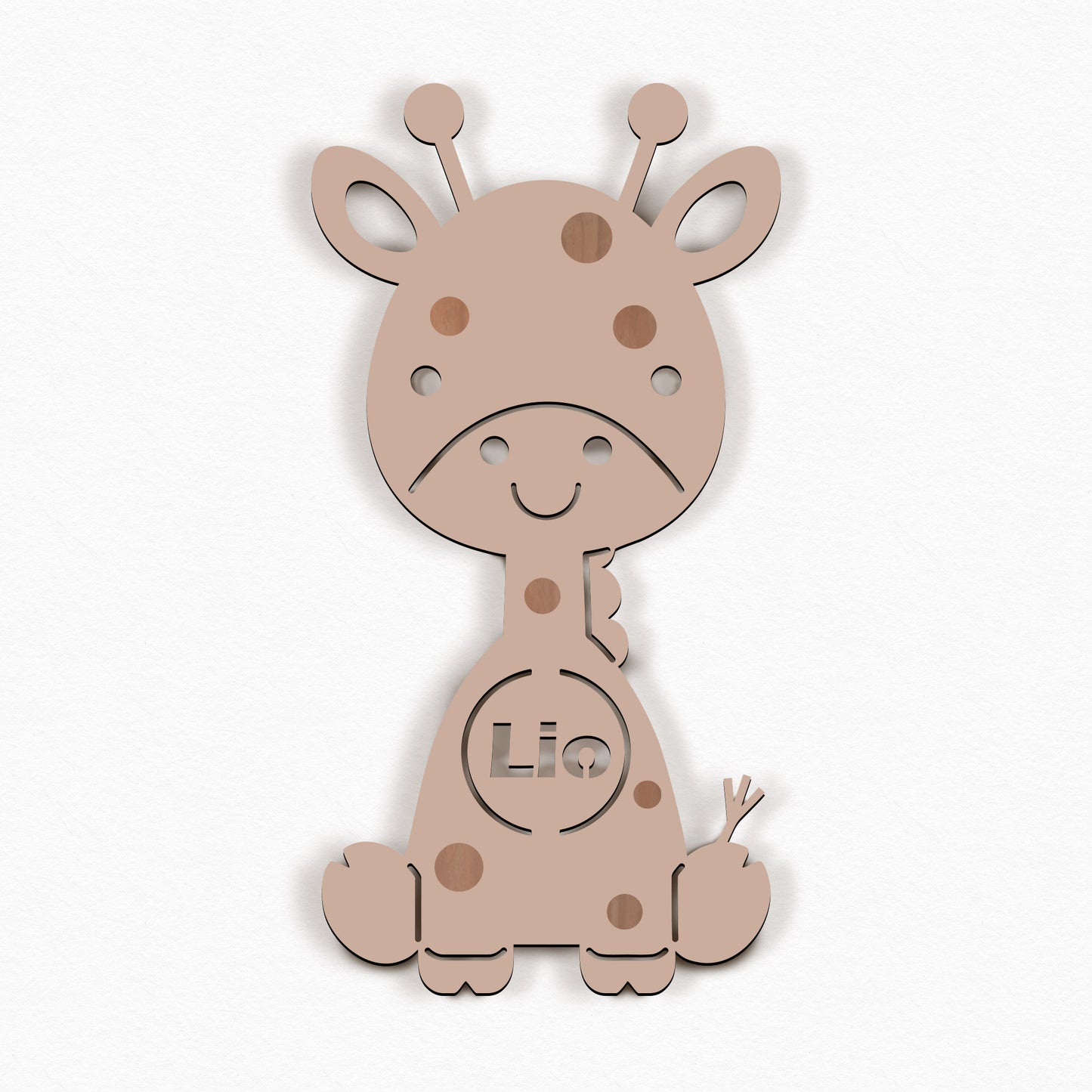 Personalisierte Nachtlicht Giraffe – Kinderzimmer LED Lampe mit Name