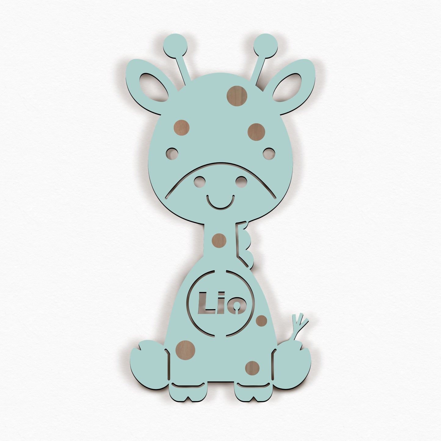 Personalisierte Nachtlicht Giraffe – Kinderzimmer LED Lampe mit Name