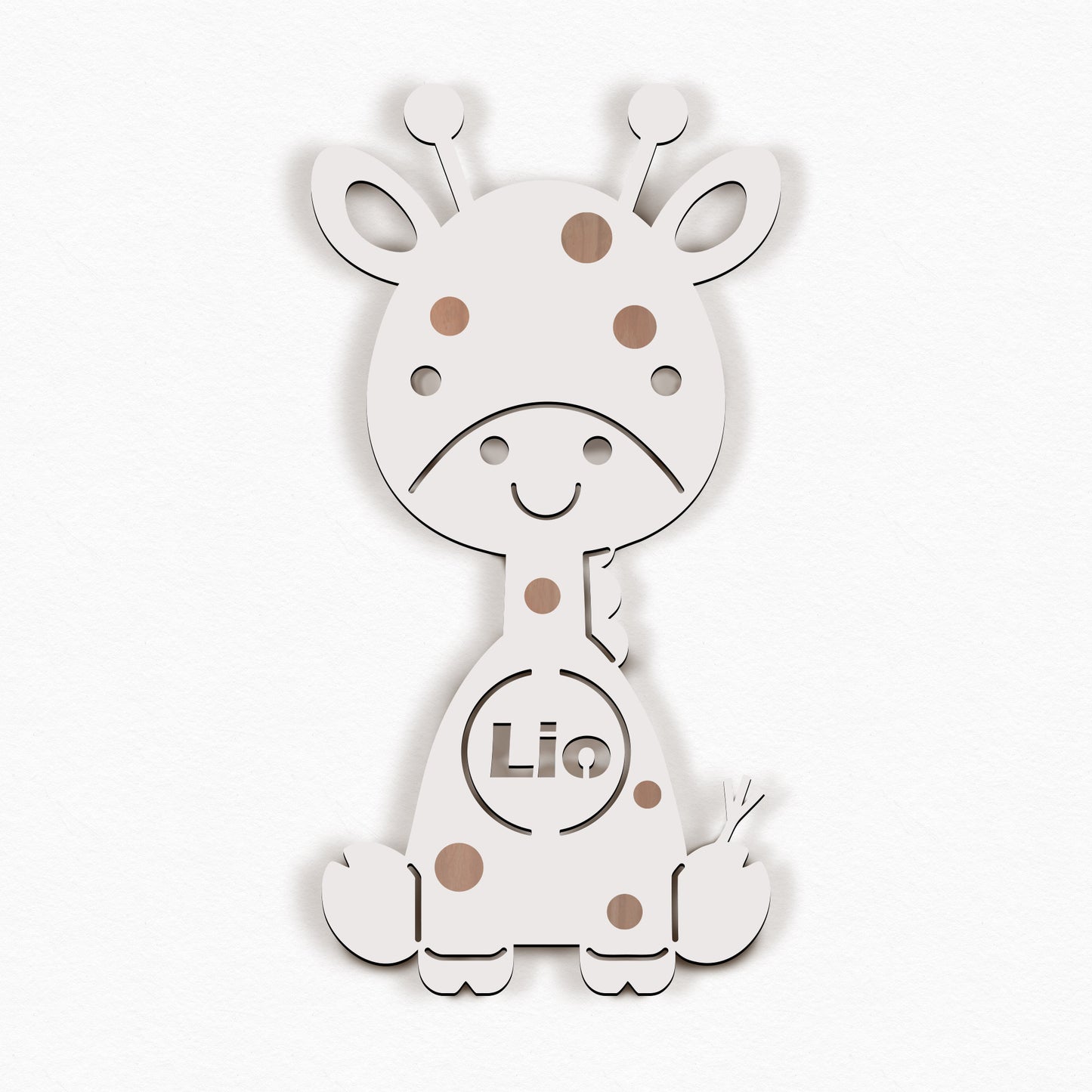 Personalisierte Nachtlicht Giraffe – Kinderzimmer LED Lampe mit Name