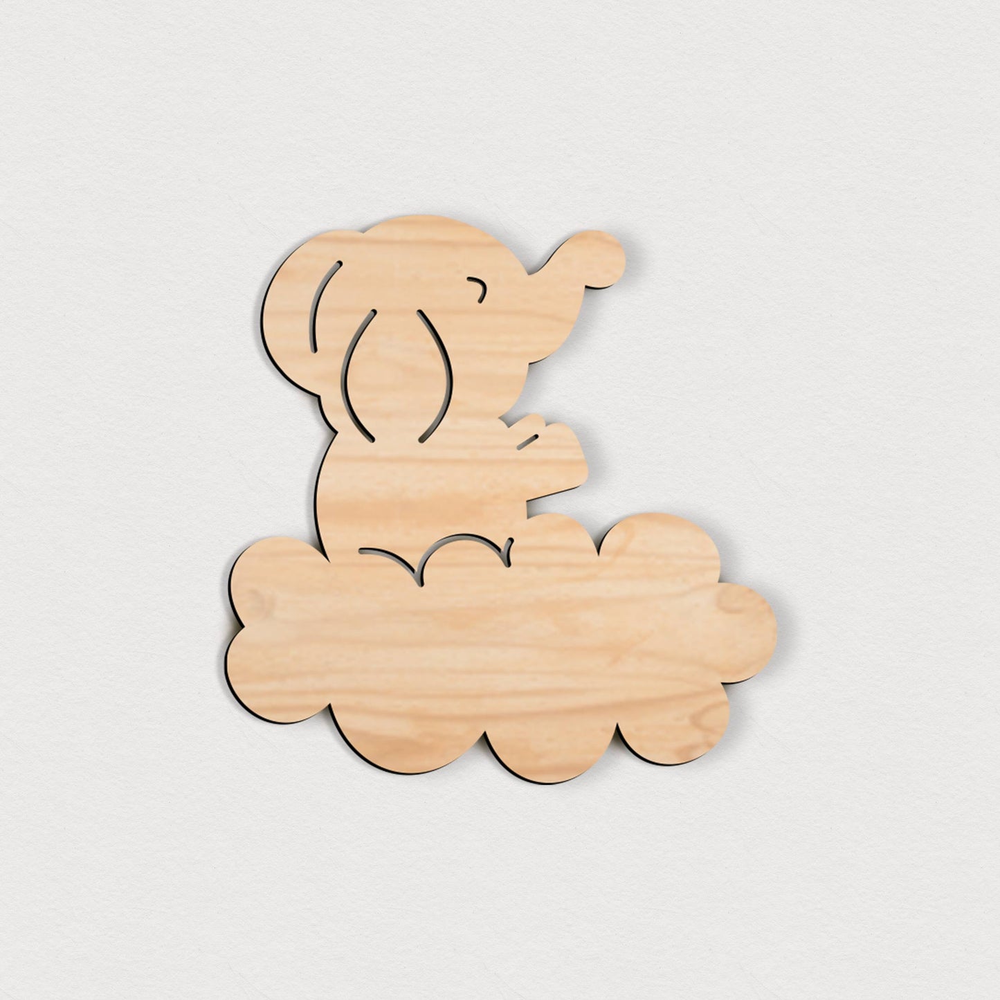 Selbstklebender Elefant auf Wolke – 5 cm / 10 cm / 15 cm / 20 cm – Wanddeko für Kinderzimmer