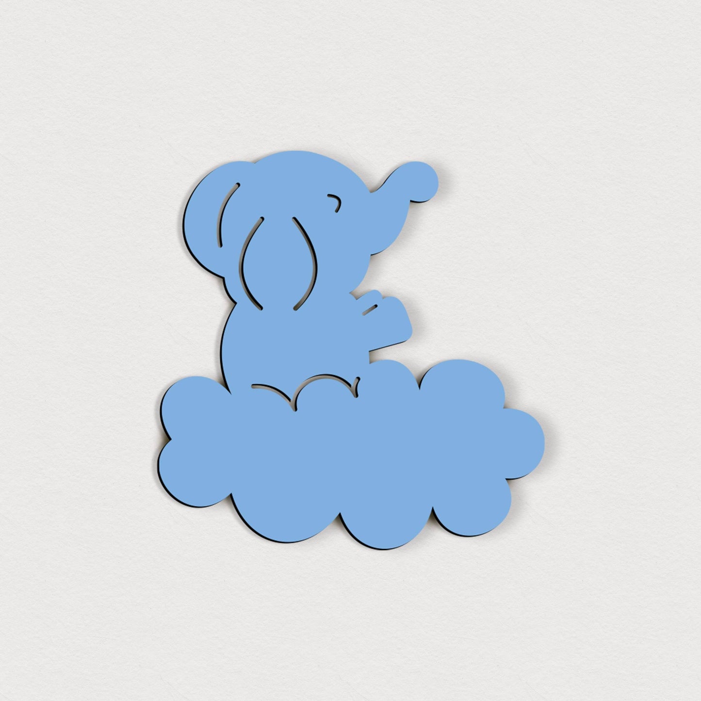 Selbstklebender Elefant auf Wolke – 5 cm / 10 cm / 15 cm / 20 cm – Wanddeko für Kinderzimmer