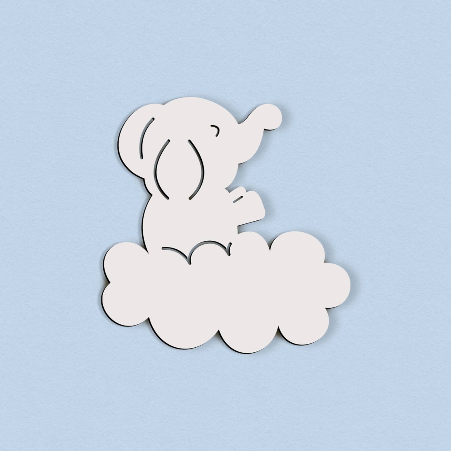 Selbstklebender Elefant auf Wolke – 5 cm / 10 cm / 15 cm / 20 cm – Wanddeko für Kinderzimmer