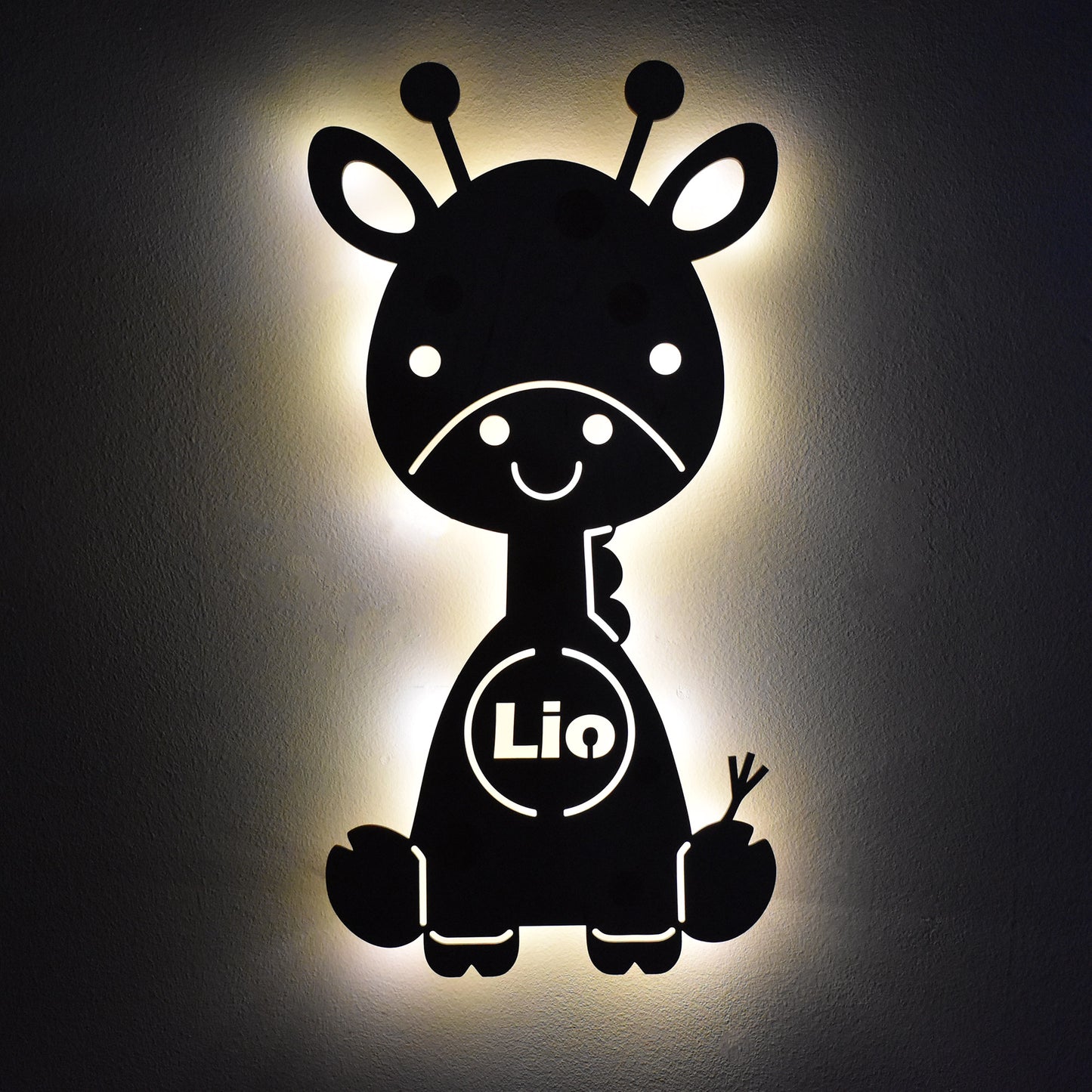 Personalisierte Nachtlicht Giraffe – Kinderzimmer LED Lampe mit Name