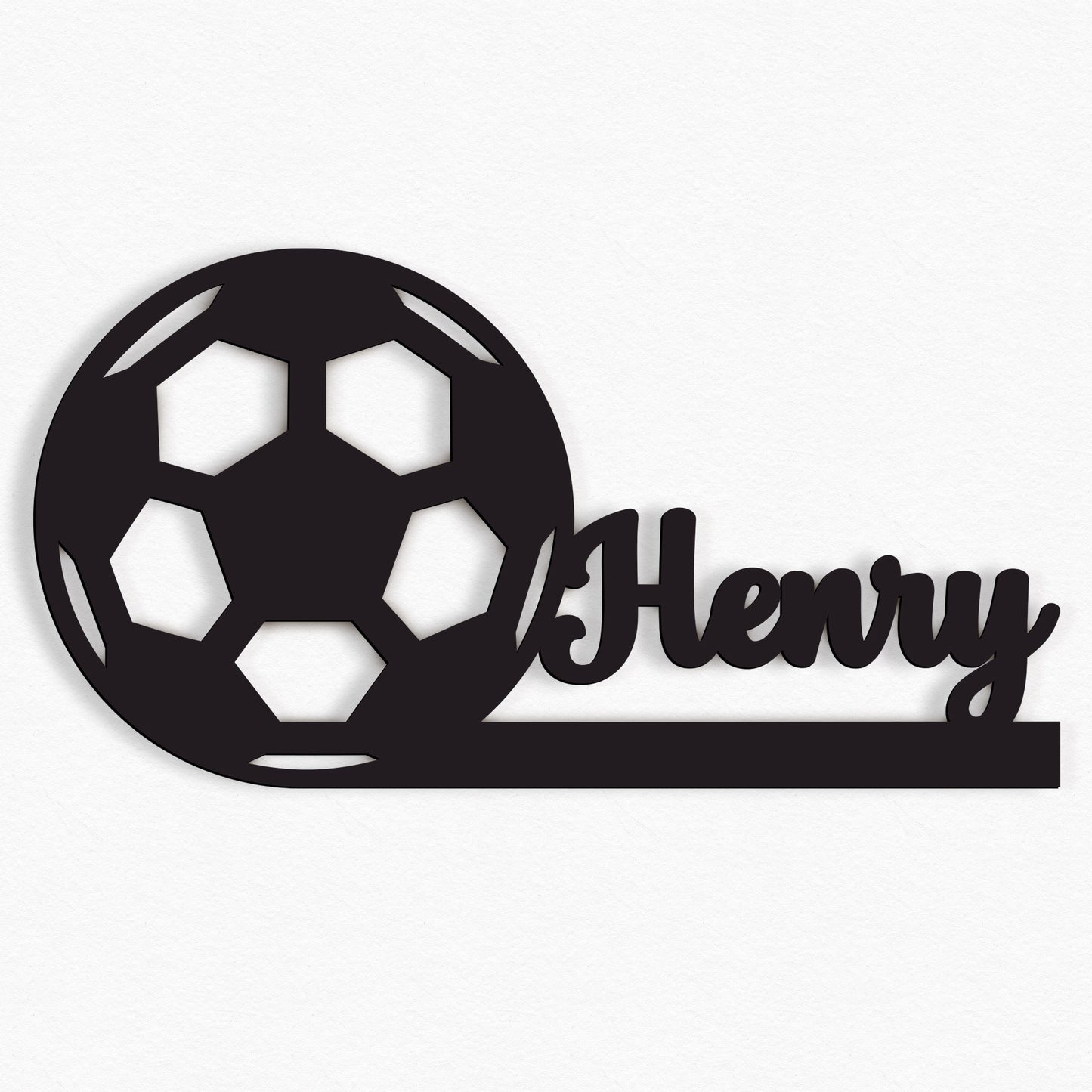 Personalisierte Nachtlicht Schriftzug mit Fußball 60 oder 70 cm