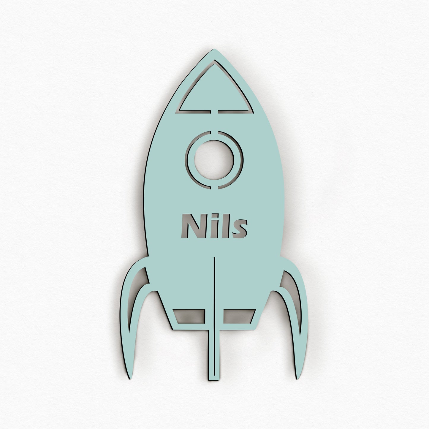 Personalisierte Nachtlicht Rakete – LED Lampe für Kinderzimmer mit Name