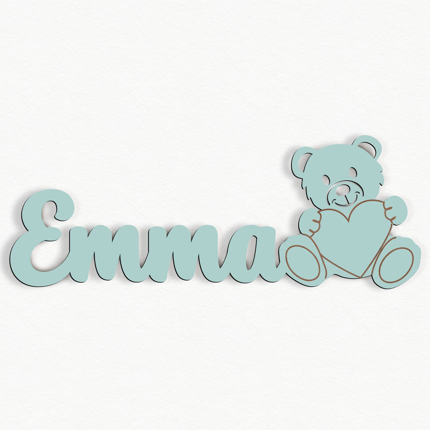 Personalisierte Nachtlicht Schriftzug mit Teddybär 60 oder 70 cm