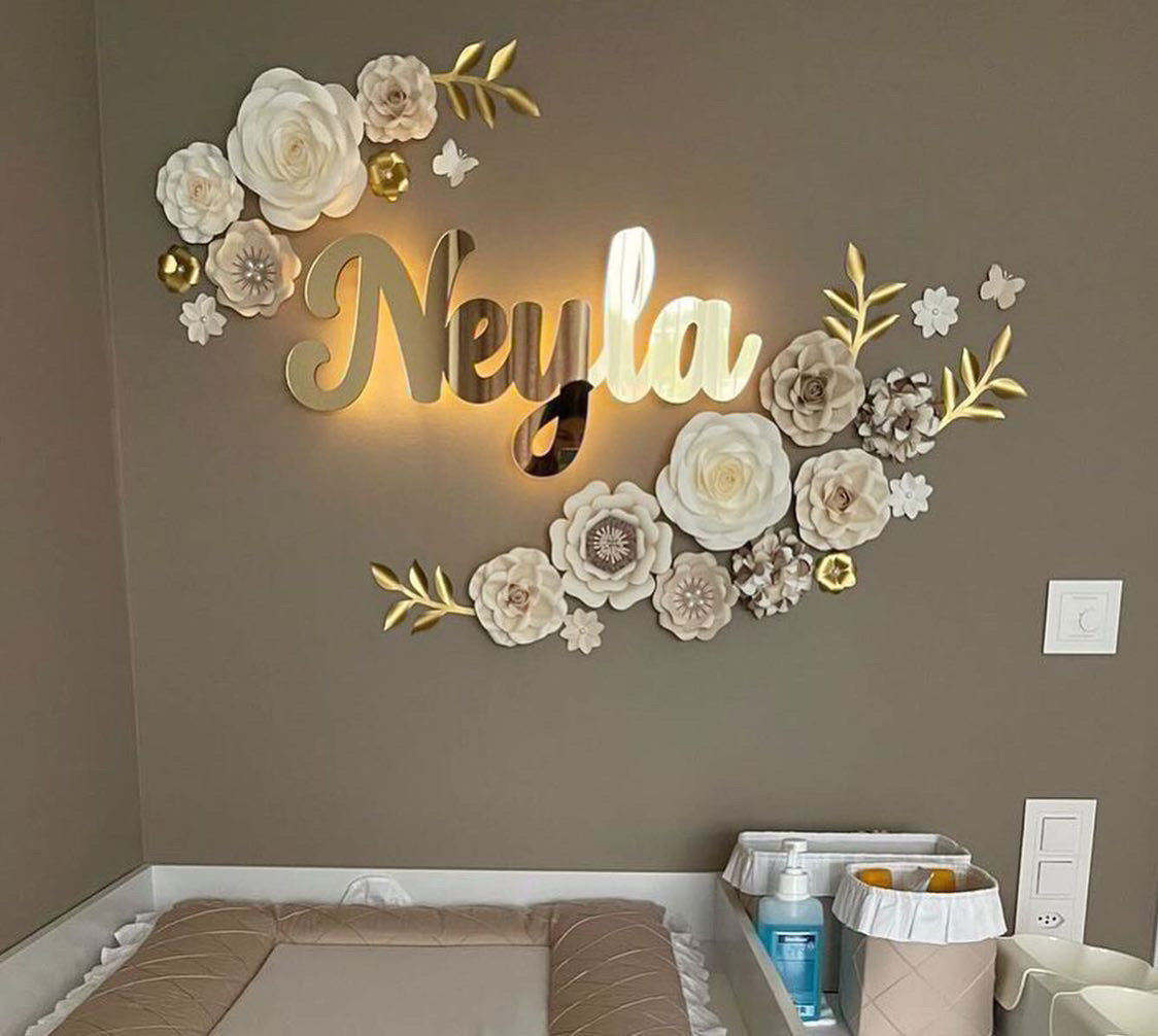 Exklusives Acrylglas Spiegel Nachtlicht – Personalisiert mit LED - 60 oder 70 cm