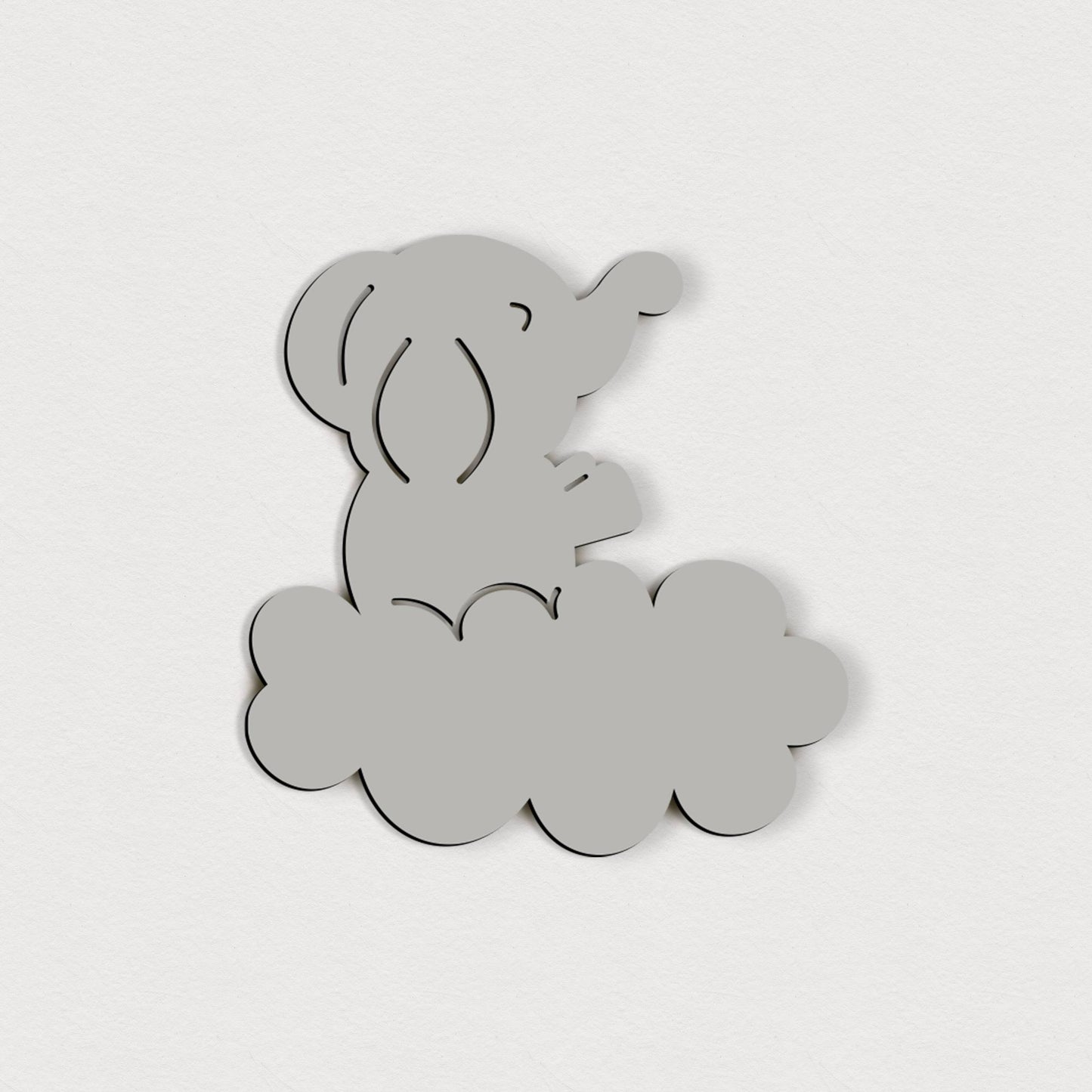 Selbstklebender Elefant auf Wolke – 5 cm / 10 cm / 15 cm / 20 cm – Wanddeko für Kinderzimmer