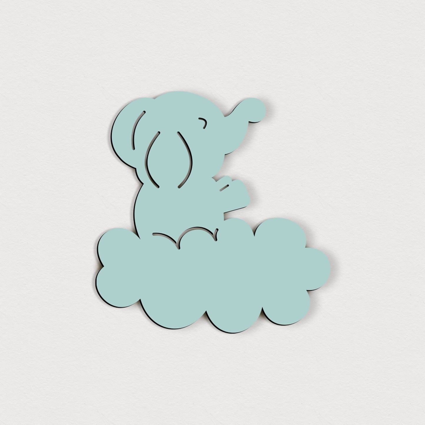 Selbstklebender Elefant auf Wolke – 5 cm / 10 cm / 15 cm / 20 cm – Wanddeko für Kinderzimmer