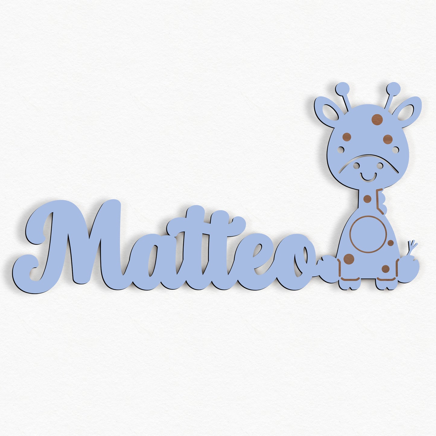 Personalisierte Nachtlicht Schriftzug mit Giraffe 60 oder 70 cm