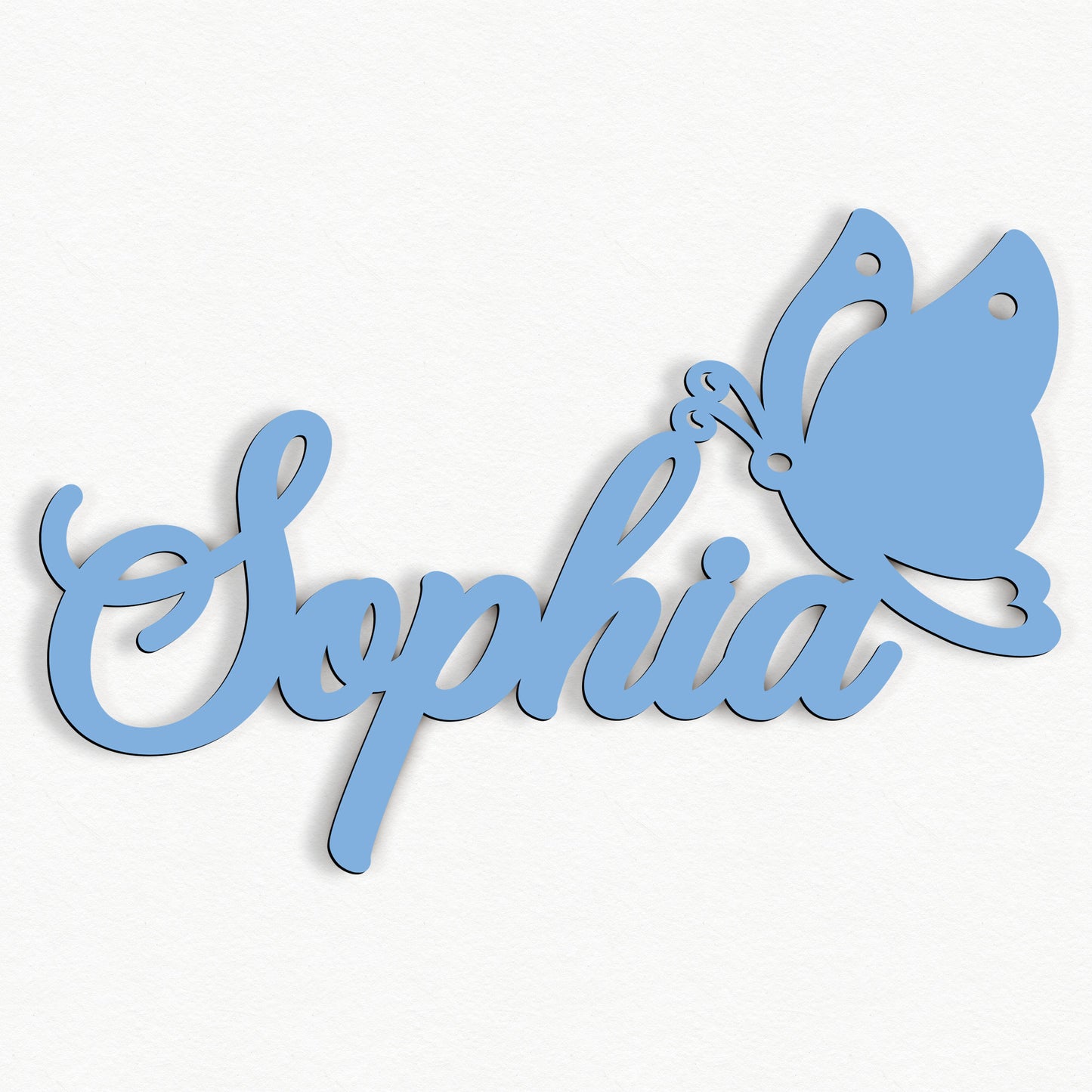 Personalisierte Nachtlicht Schriftzug mit Schmetterling 60 oder 70 cm