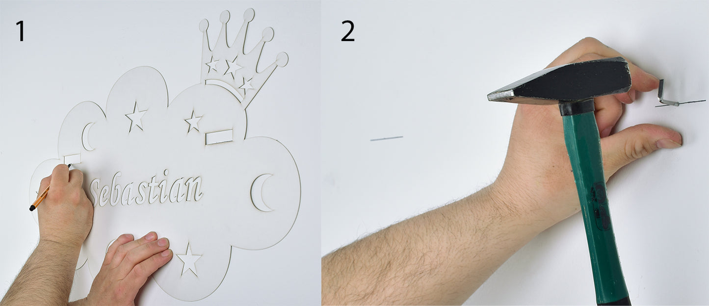 Personalisierbares Nachtlicht „Wolke“ – Sanftes Licht für süße Träume 60 oder 70 cm